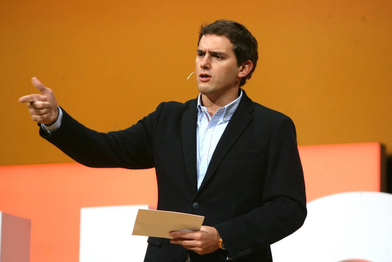 Albert Rivera durante su intervención en Tarragona esta mañana. 