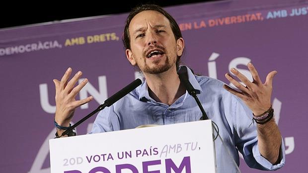 Pablo Iglesias durante un acto de campaña