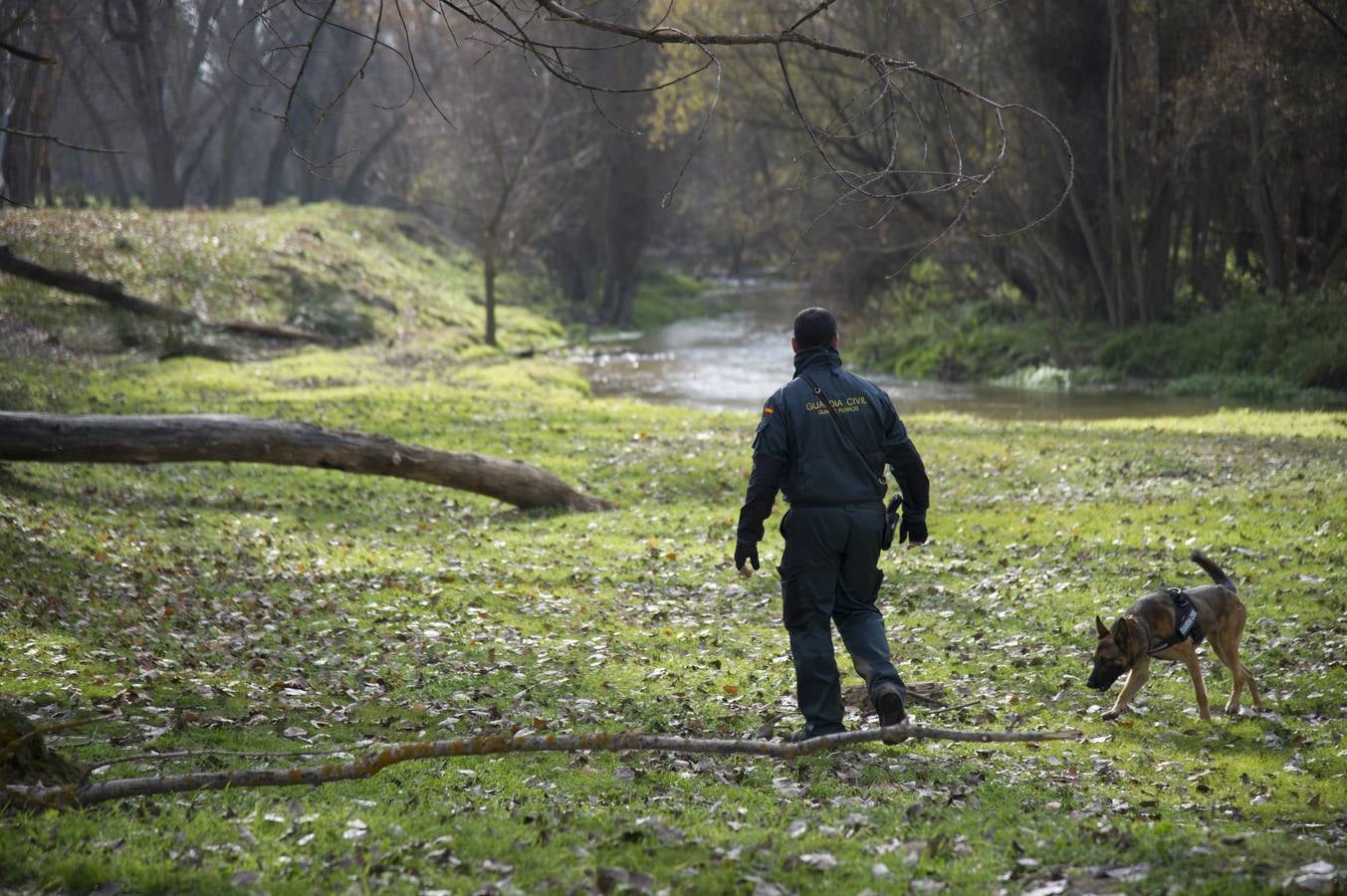 11.. Agentes de la Guardia Civil rastrean los alrededores del río Guadarrama, en el término municipal de Villanueva de la Cañada