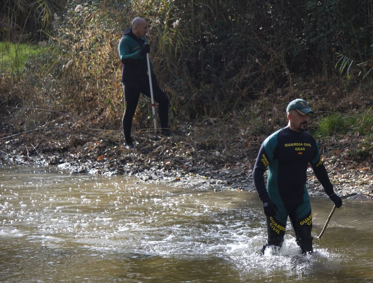 7.. Varios buzos de la Unidad Subacuática de la Guardia Civil (GEAS) rastrean el río Guadarrama