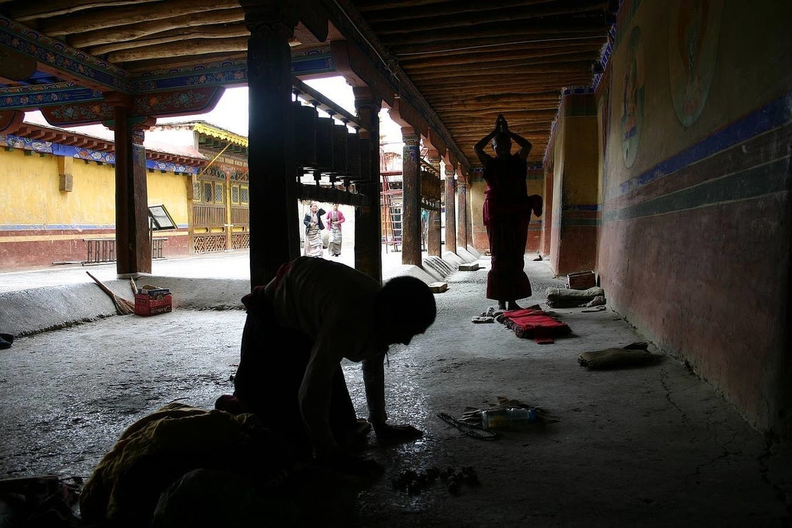 A las afueras de Lhasa, el monasterio de Drepung es uno de los más importantes del budismo tibetano. 