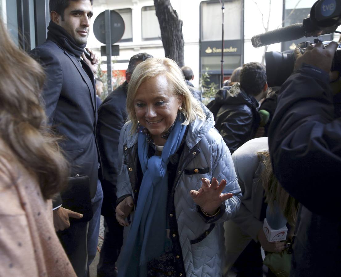 La presidenta del PP de Asturias, Mercedes Fernández, a su llegada a la reunión del Comité Ejecutivo Nacional. 