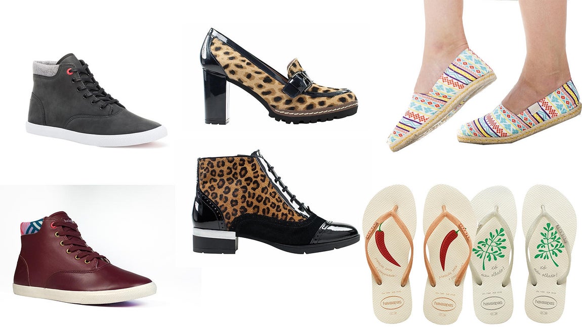 Para que el frío no se nos cuele en el cuerpo por los pies, Bucketfeet y sus diseñadores proponen una colección de botines con un estilo e historia original y especial que pueden convertirse en un regalo ideal para ellos... O os modelos de leopardo para que ellas se sientan como unas fieras... O para los más optimistas que ven el verano a la vuelta de la esquina, propuesta de Havaianas acerca el buen tiempo a todos con dos modelos llenos de buena suerte con la pimienta y la ruda, dos típicos amuletos brasileños. Miss Hamptons propone unas alegres alpargatas. 