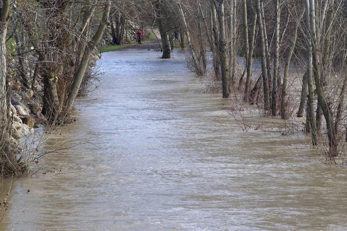 Crecida del Duero a su paso por Zamora. 