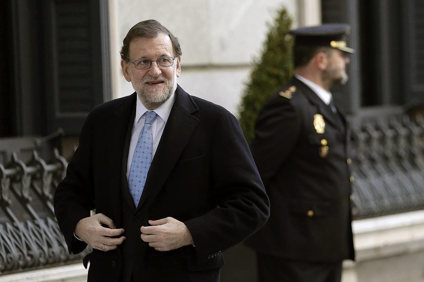 El presidente del Gobierno en funciones, Mariano Rajoy, a su llegada al Congreso para la apertura de la XI Legislatura. 