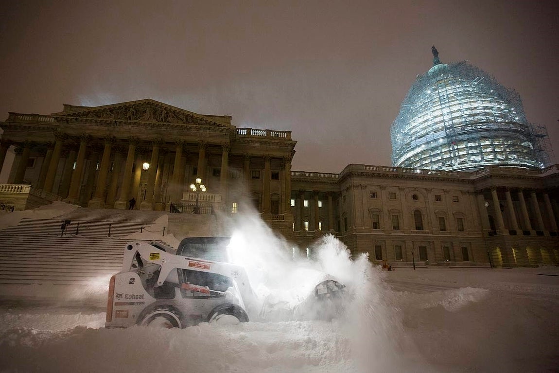 La tormenta ha alterado el ritmo habitual de la vida en Washington. 