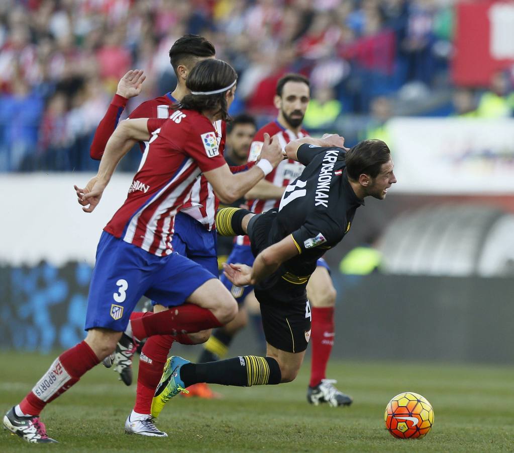 Predominó la presión alta de los dos equipos y los errores en las entregas, aunque a raíz de la expulsión de Vitolo los de Simeone llevaron la voz cantante