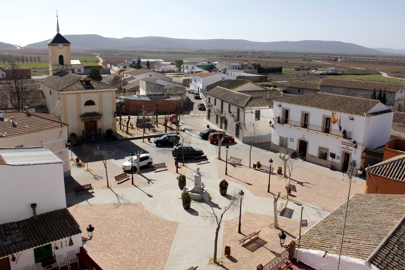 Vistas de la plaza desde la azotea del castillo. 