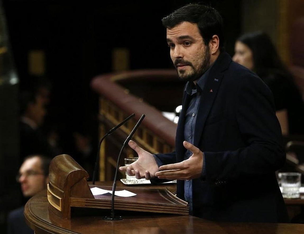 Las imágenes más destacadas de la segunda jornada de la Investidura de Sánchez. Alberto Garzón, secretario general de IU-UP, durante su discurso