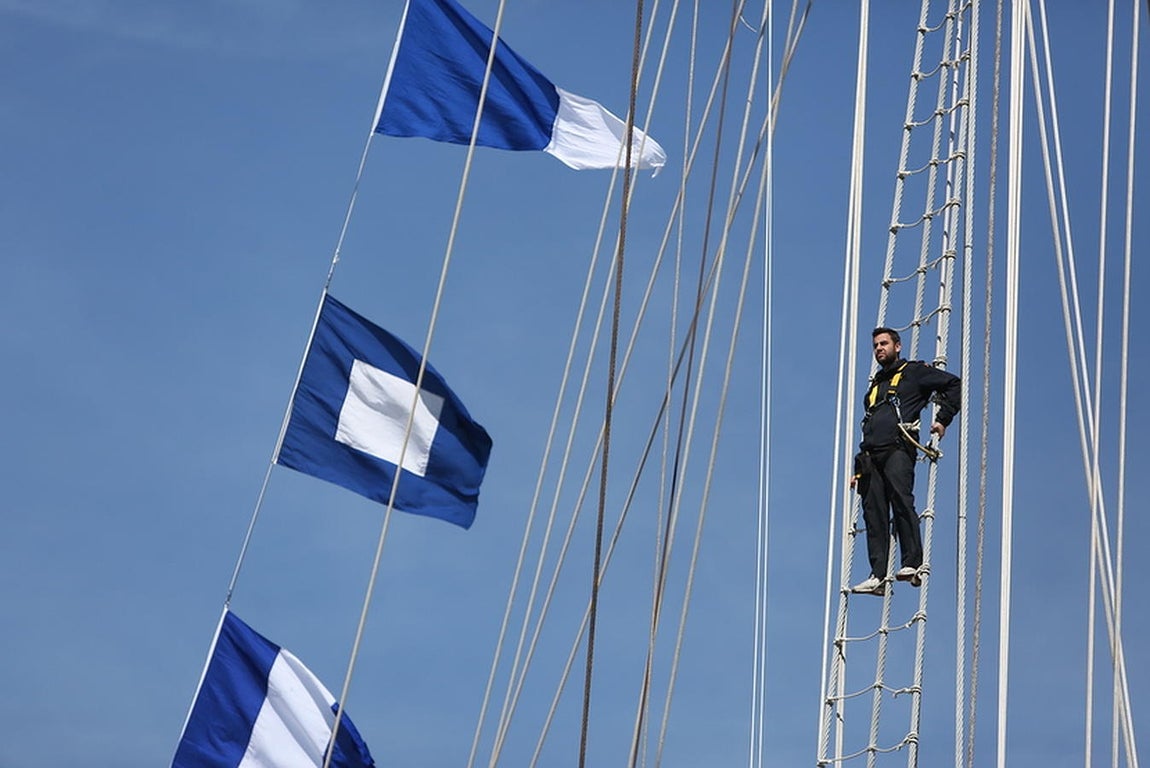 El buque escuela Juan Sebastián de Elcano, en Cádiz