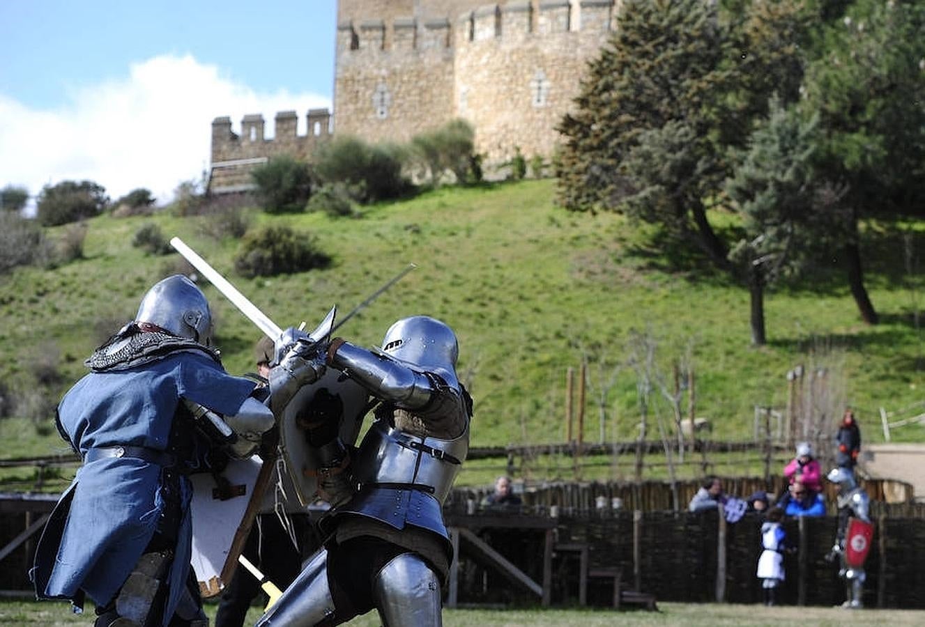 6. Entrenamiento del equipo madrileño de lucha medieval «Ursus Custodes», ayer en el Castillo de Manzanares el Real