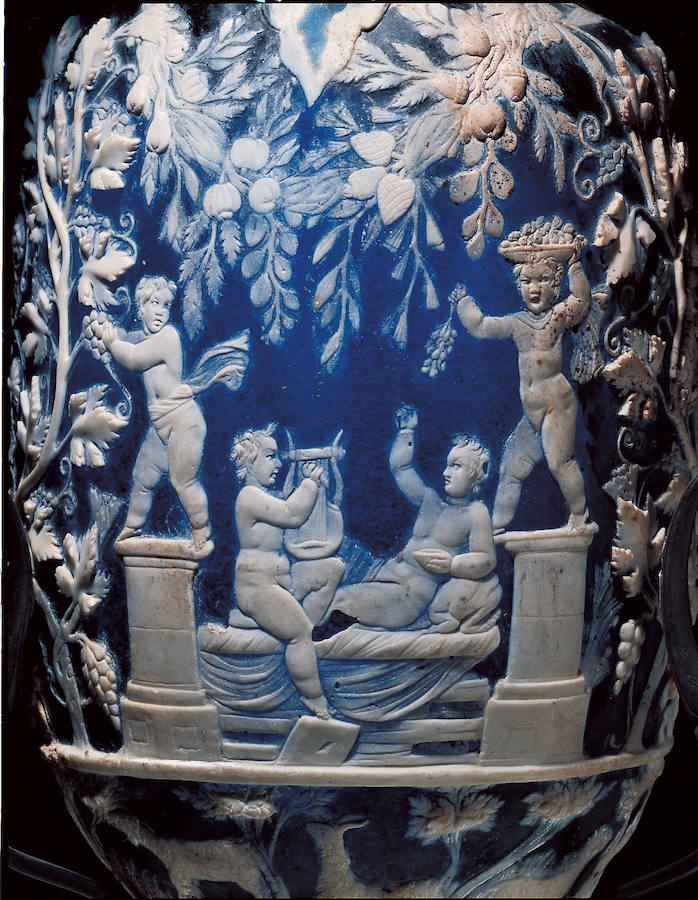 El Vaso azul, detalle.