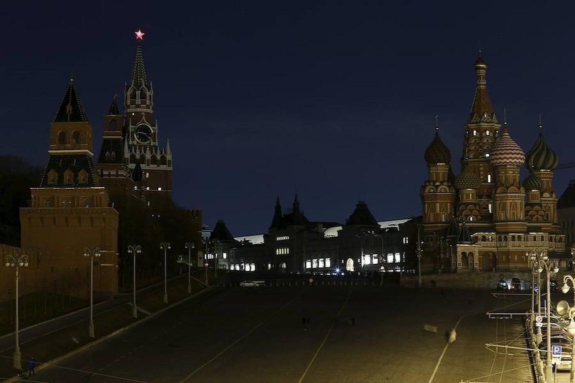 La ciudad de Moscú, durante «La hora del planeta». 