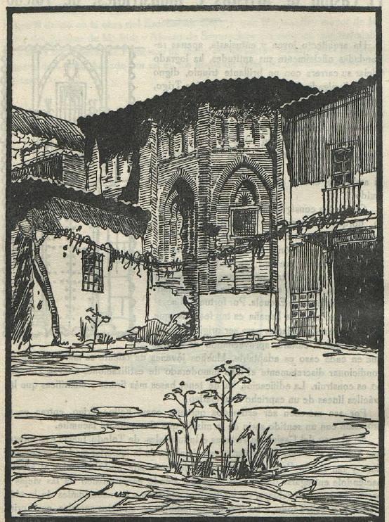 Convento de Santa Fe. Dibujo de Felipe Trigo. Revista Arquitectura. 