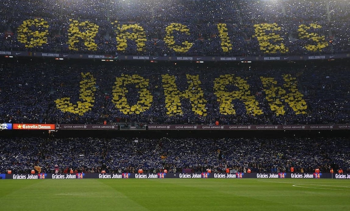 El homenaje a Johan Cruyff, en imagenes