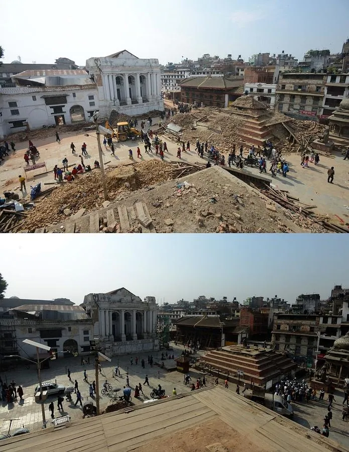 La destrucción en Katmandú y su recuperación tras el terromoto de Nepal