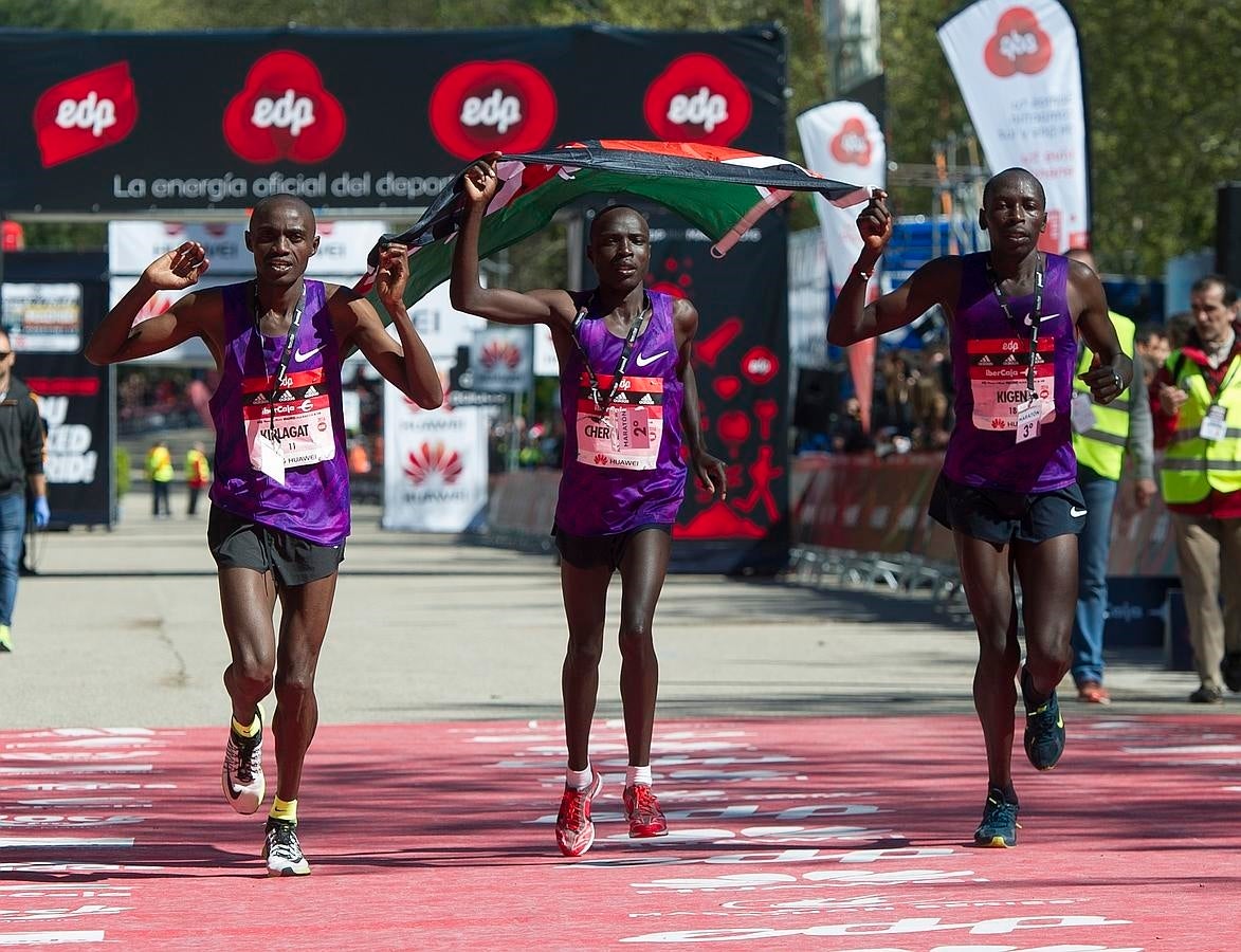 Los ganadores del maratón de Madrid. 