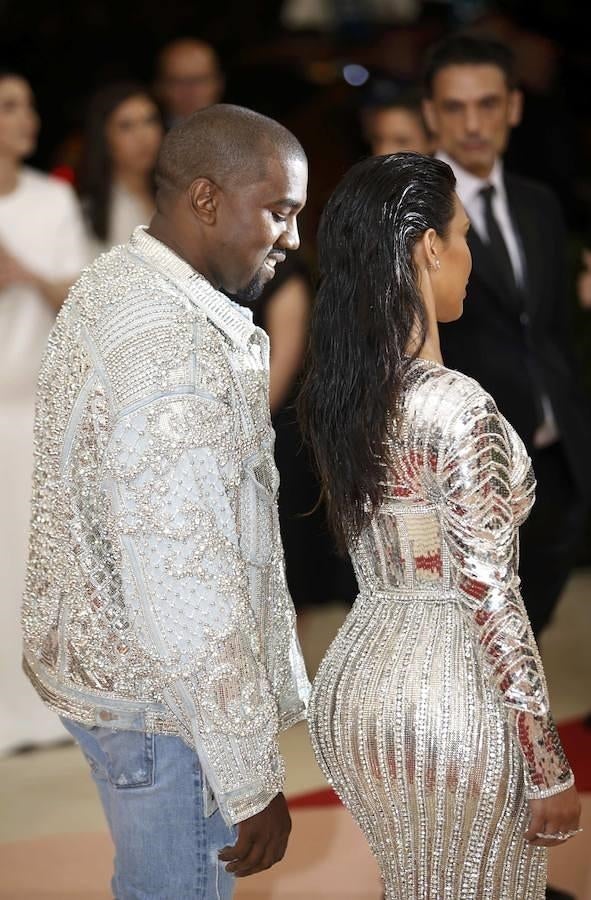 Kanye West y Kim Kardashian. 