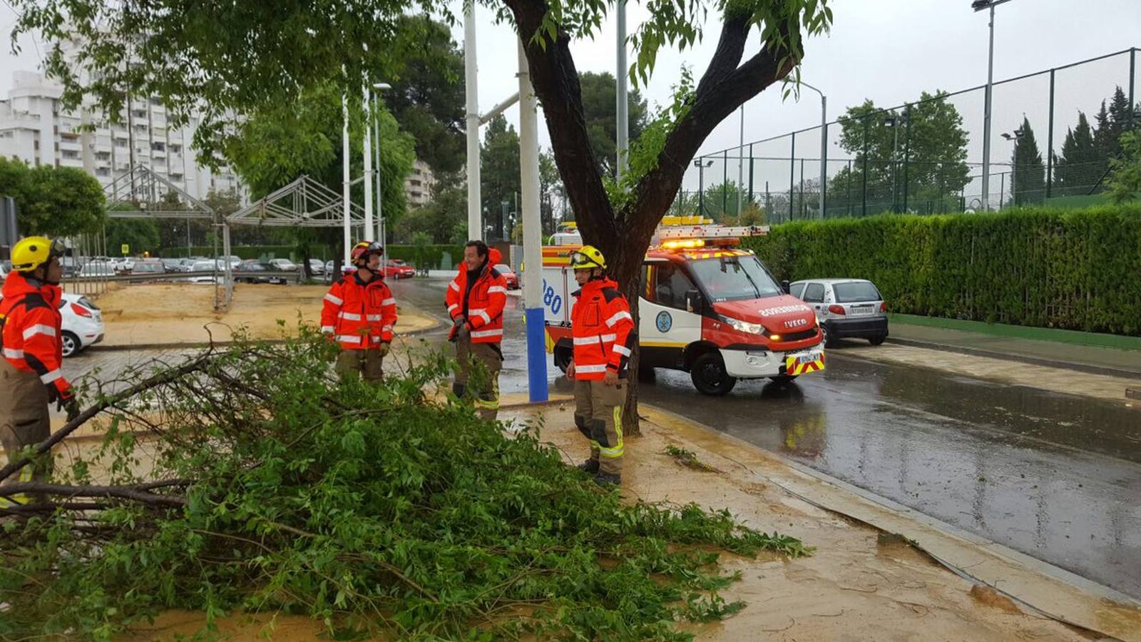 La lluvia provoca decenas de incidencias en Sevilla