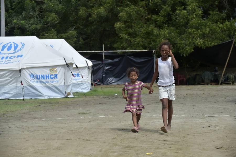 Afectados por el terremoto. 