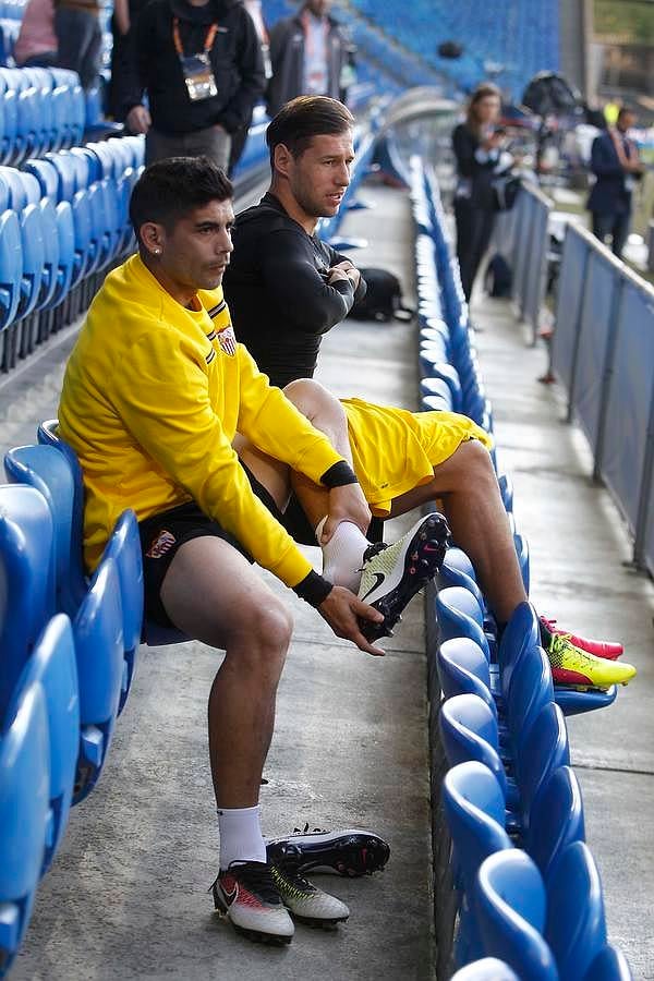 El Sevilla ya se entrena en el escenario de la final