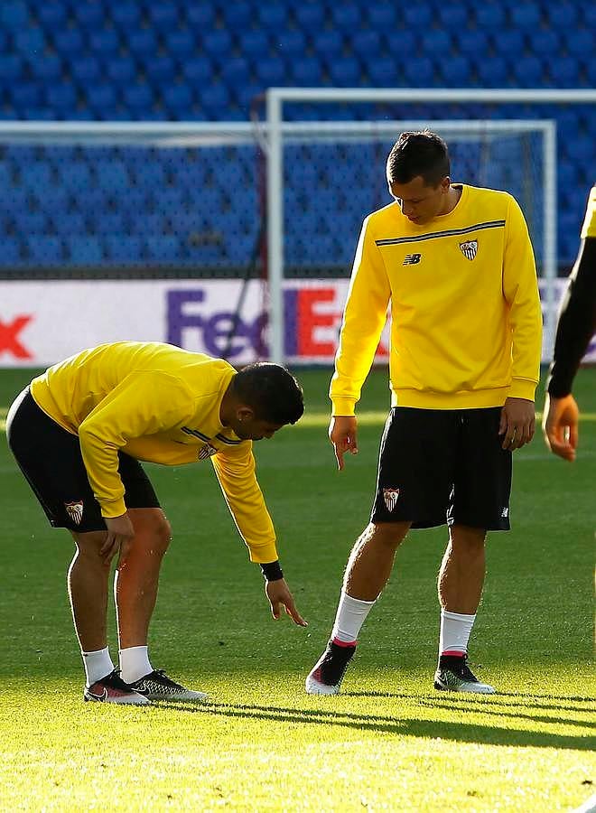 El Sevilla ya se entrena en el escenario de la final