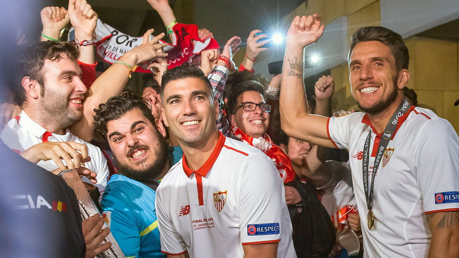 El Sevilla llega a la ciudad con la Europa League