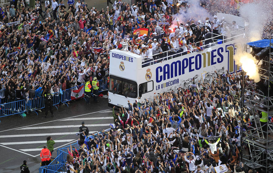 Así celebró el Real Madrid la Undécima en Cibeles