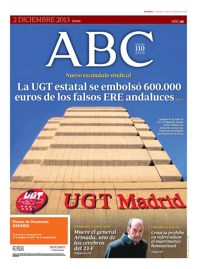 2 de diciembre de 2013. La UGT estatal se embolsó 600.000 euros de los falsos ERE andaluces