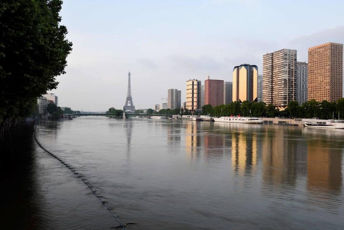 Vista de la crecida del Sena. 