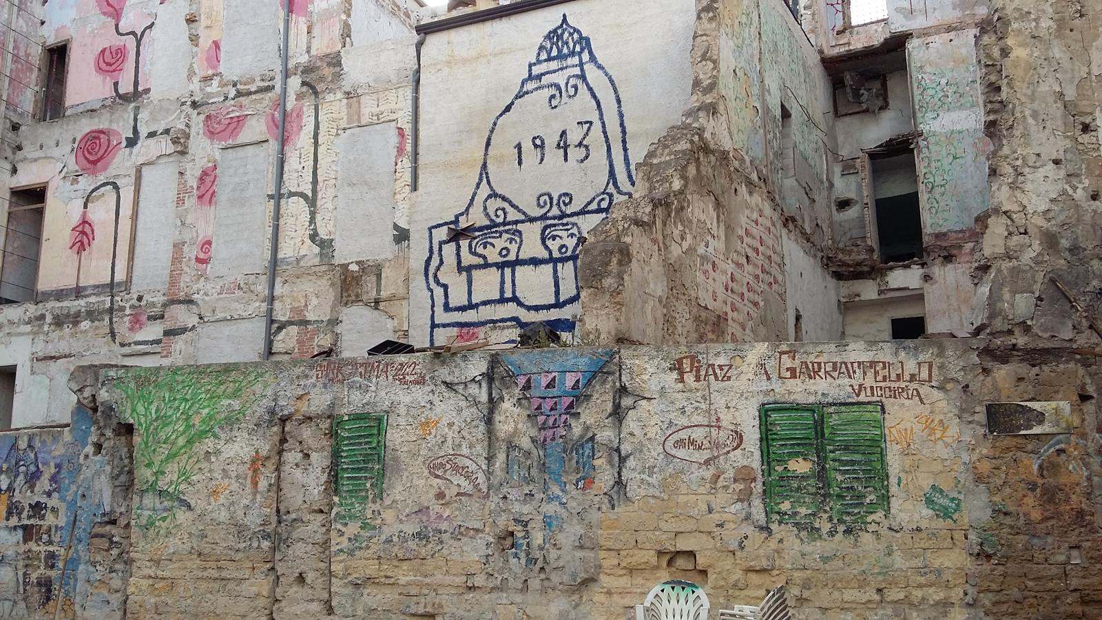 Testimonio de la guerra en Piazza Garraffello. 