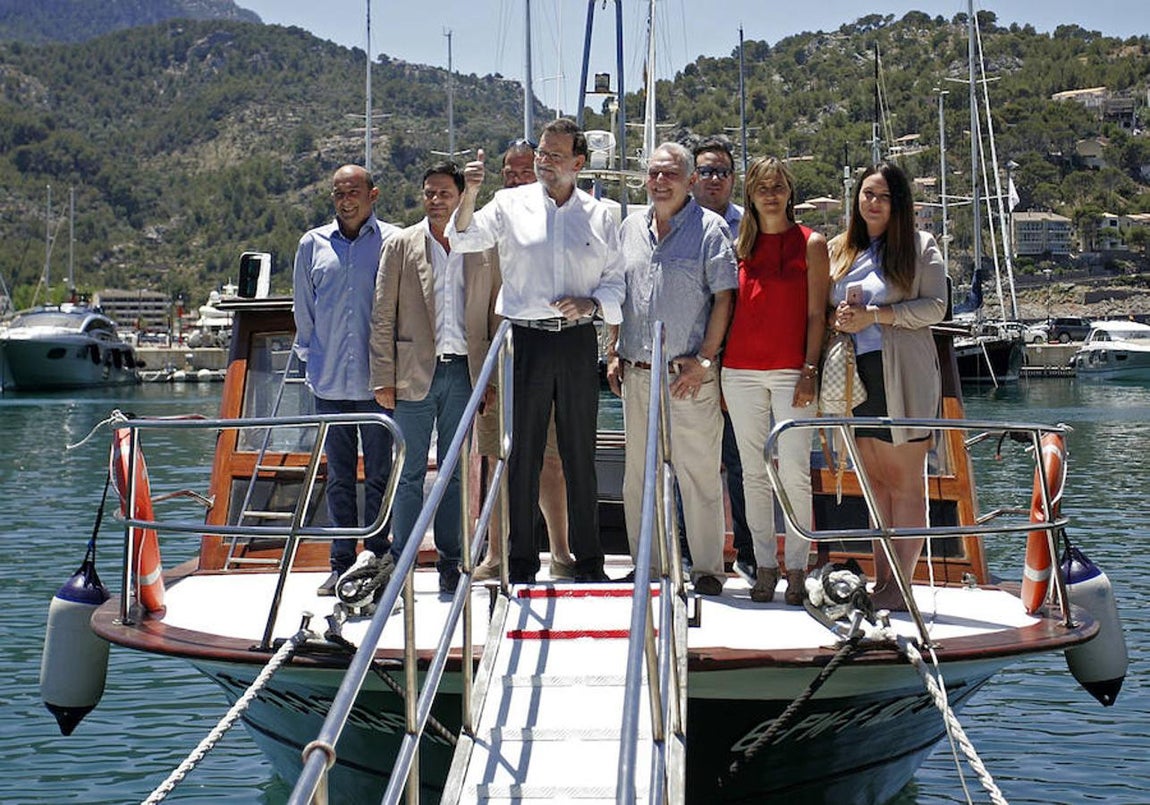 Mariano Rajoy en un acto de campaña en Mallorca. 
