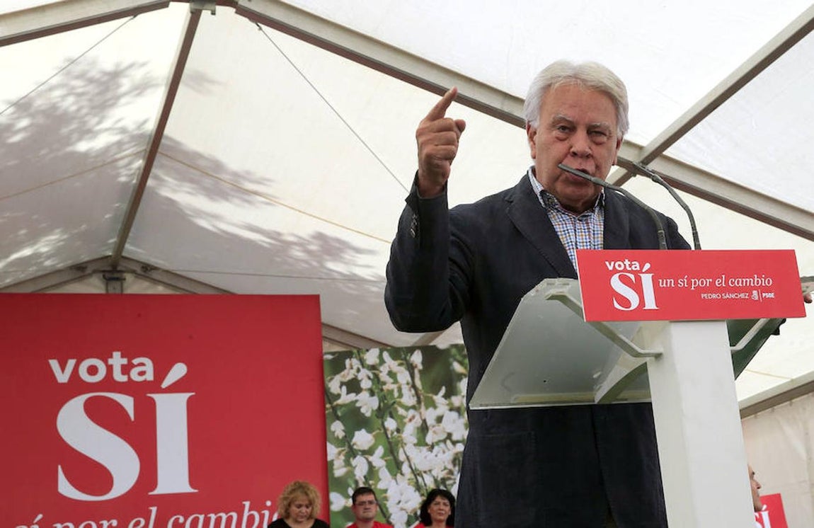 Felipe González, en un acto del PSOE este viernes. 