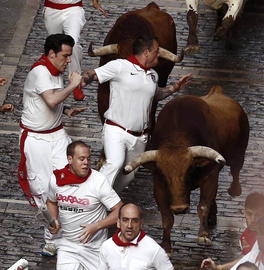 Las mejores imágenes del cuarto día de encierros en Pamplona