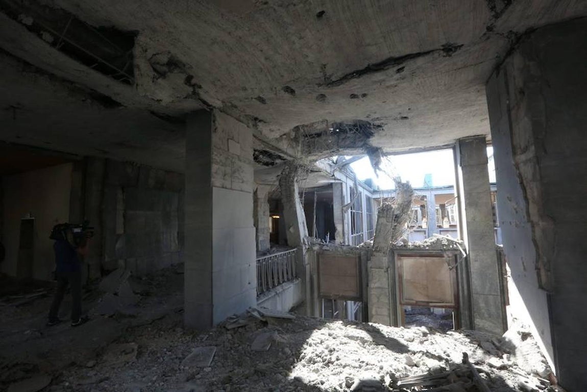 Así ha quedado el Parlamento o Asamblea (Ankara) tras el bombardeo de los golpistas. 