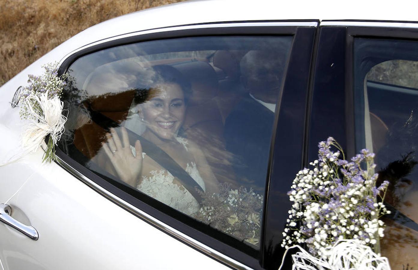 Inés Arrimadas, a su llegada a la finca de Jerez de la Frontera. J. M. SERRANO