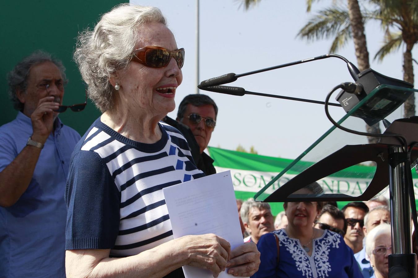 María de los Ángeles Infante, durante su alocución en el acto homenaje a su padre