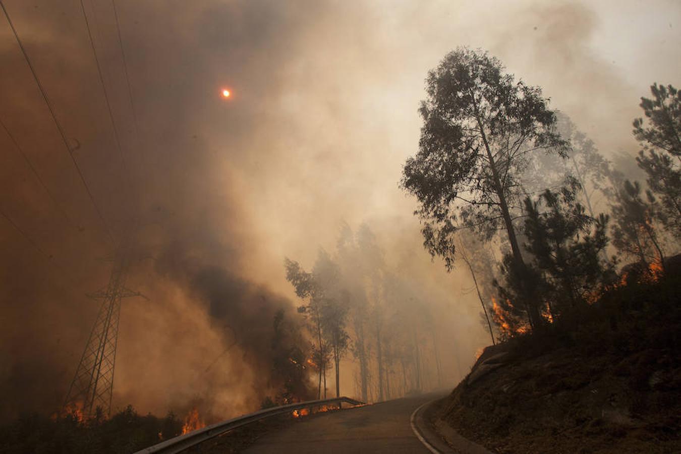 El monte en Soutomaior, con dos focos. 