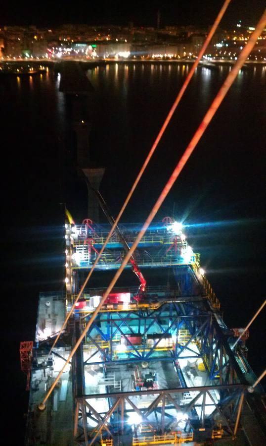 Vistas de las obras del Segundo Puente desde la grúa de la pila 12