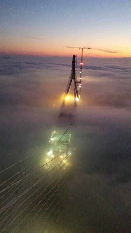 Vistas de las obras del Segundo Puente desde la grúa de la pila 12