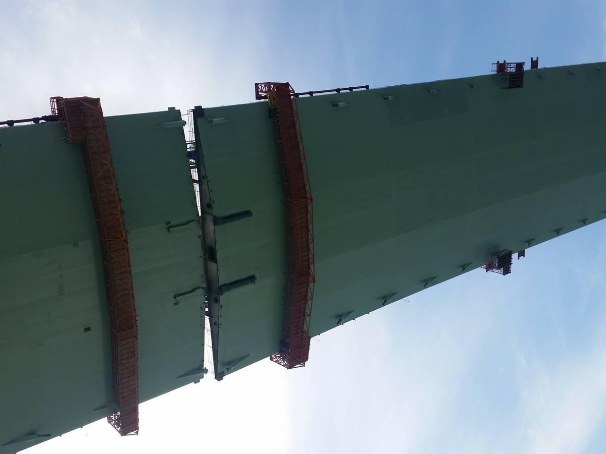 Vistas de las obras del Segundo Puente desde la grúa de la pila 12