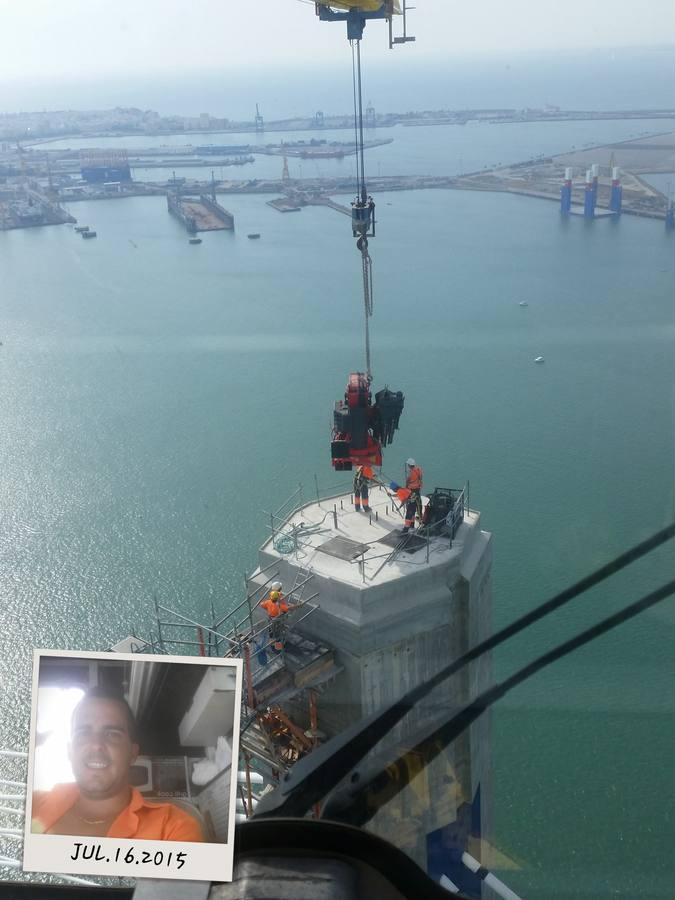 Vistas de las obras del Segundo Puente desde la grúa de la pila 12