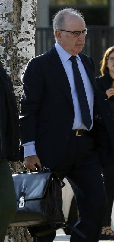 El expresidente de Caja Madrid Rodrigo Rato, a su llegada a la sede de la Audiencia Nacional en San Fernando de Henares. 