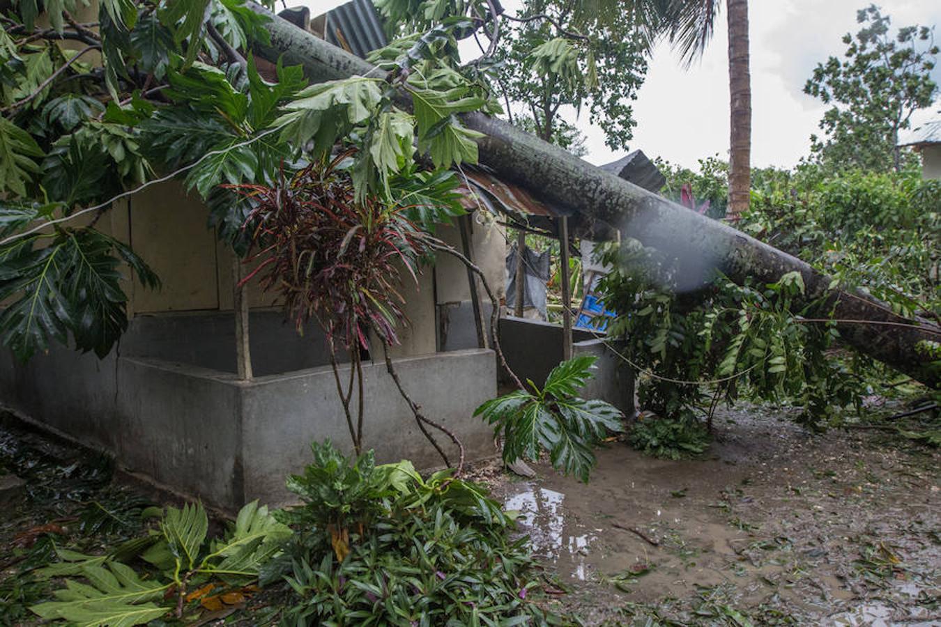 Aspecto en que quedó una de las casas afectadas por el huracán Matthew. 