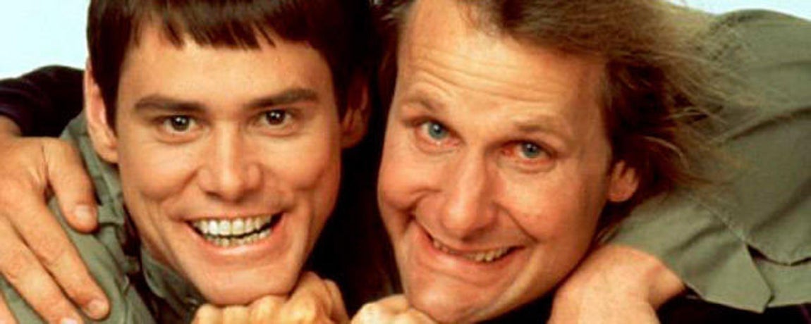 Jim Carrey y Jeff Daniels en «dos tontos muy tontos». 
