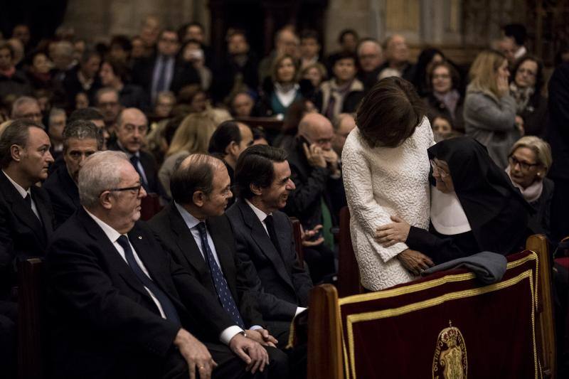 Misa funeral por Rita Barberá en Valencia, en la imagen, altos cargos y ex altos cargos del Partido Popular, entre ellos, José María Aznar, Francisco Camps, Mayor Oreja, Jose Manuel Margallo, etc