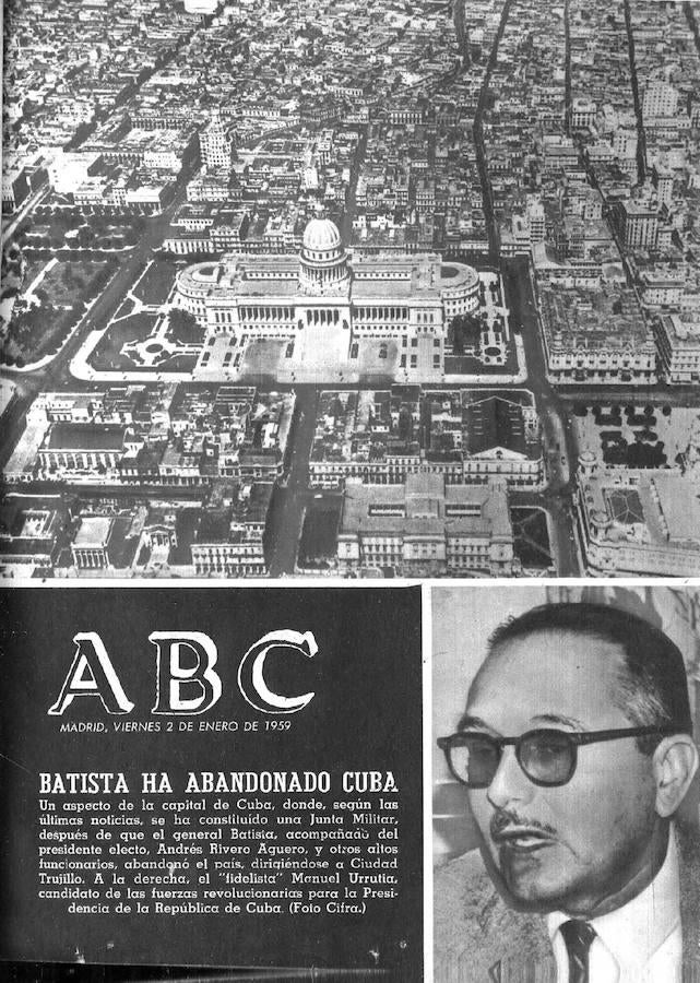 Portada de ABC del 2 de enero de 1959, un día después de que Fidel Castro entrara triunfador en La Habana. 