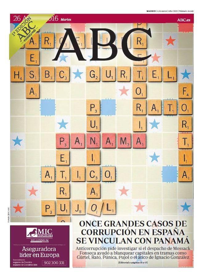 La corrupción ha sido ha vuelto a ser una de las principales preocupaciones de los españoles según el CIS. ABC - 26 de abril de 2016