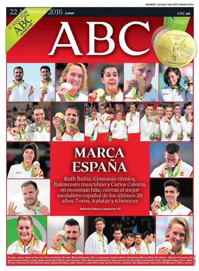 La participación de los españoles en los Juegos de Río de Janeiro dejó una cosecha de 17 medallas, el mejor medallero español de los últimos 20 años con 7 oros, 4 platas y 6 bronces