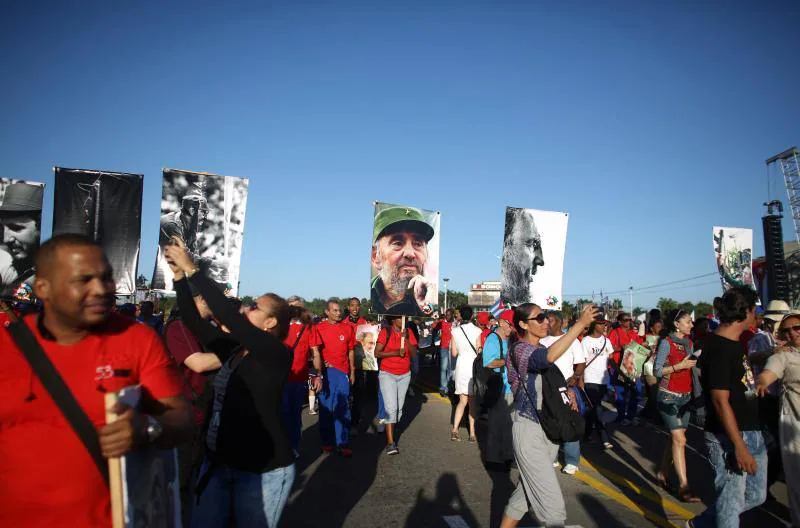 Durante la «Marcha del Pueblo Combatiente» se escucharon de nuevo los gritos de «Yo soy Fidel»,. 
